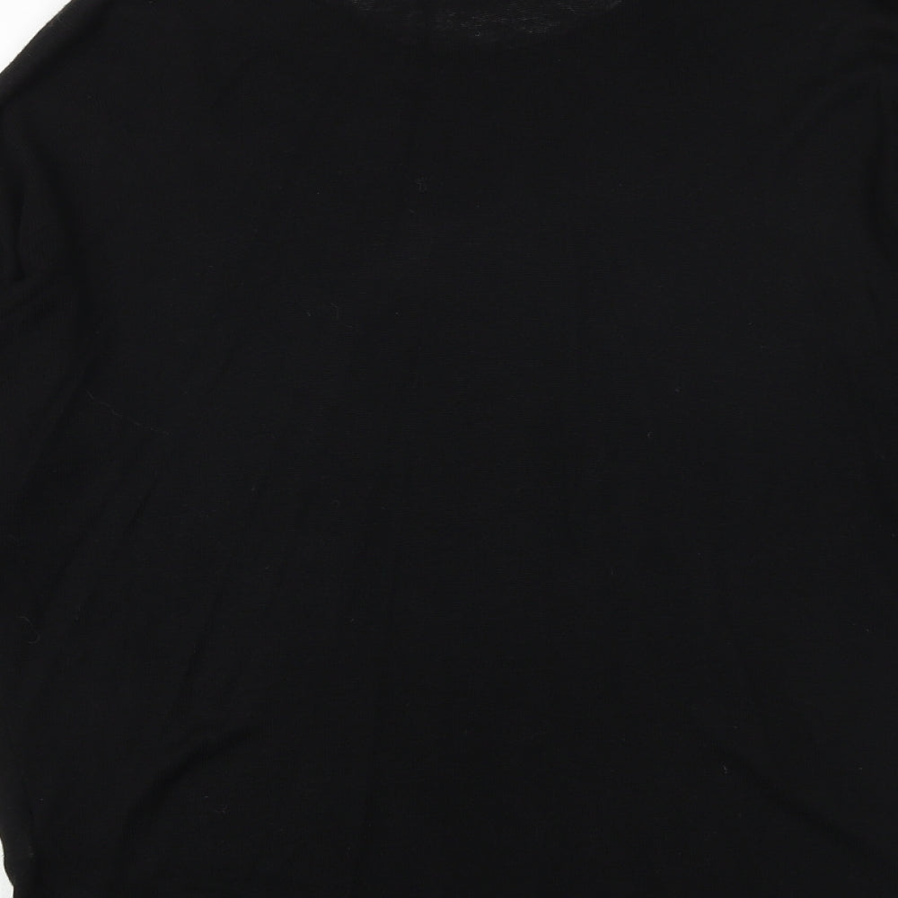 Marks and Spencer Womens Black V-Neck Viscose Pullover Jumper Size M