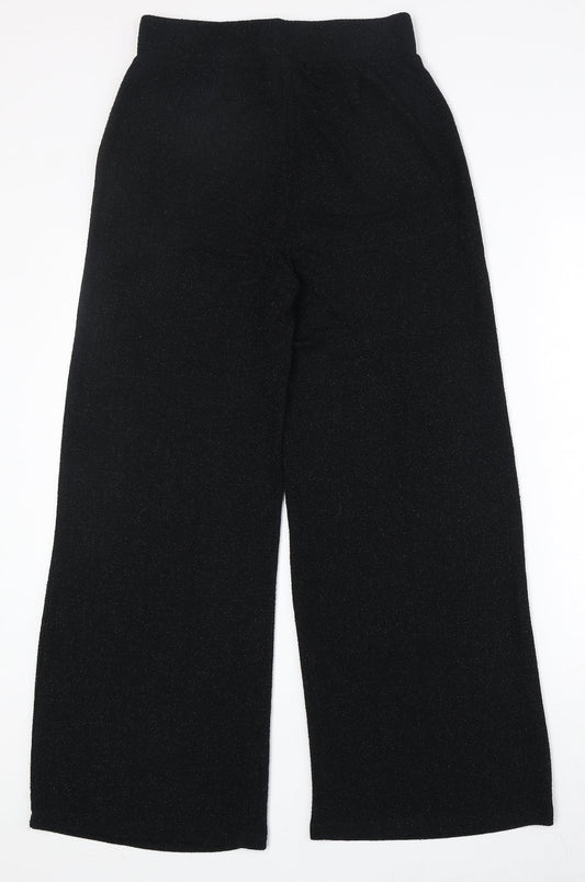 VILA Womens Black Polyester Trousers Size M Regular