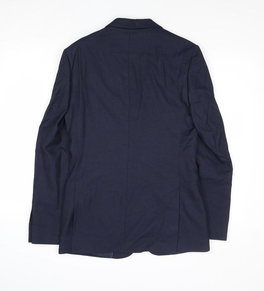 Marks and Spencer Mens Blue Polyester Jacket Suit Jacket Size 36 Regular