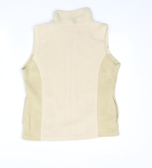 EWM Womens Beige Geometric Gilet Jacket Size S Zip