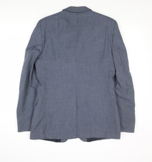 Peter Brown Mens Blue Wool Jacket Suit Jacket Size 36 Regular