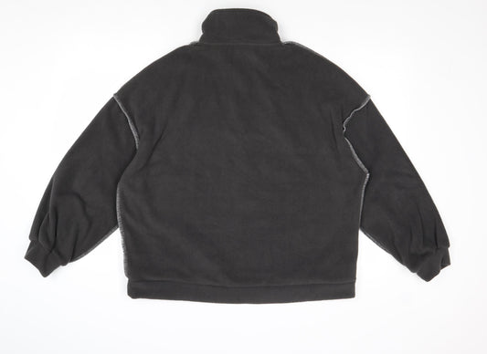 Dazy Womens Brown Polyester Pullover Sweatshirt Size S Zip