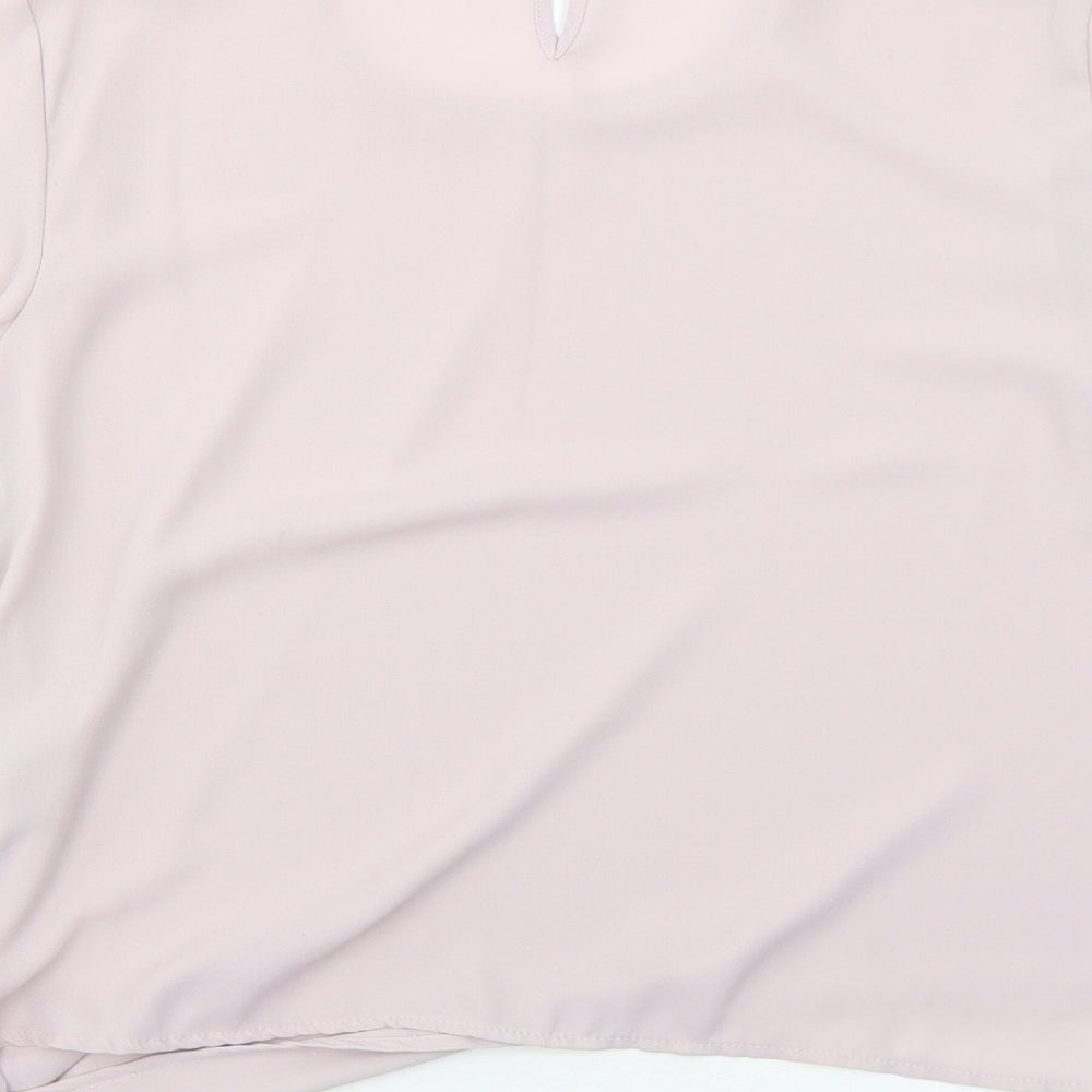 New Look Womens Purple Polyester Basic Blouse Size 14 Round Neck