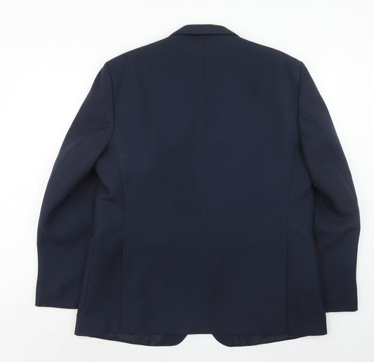 Greenwoods Mens Blue Polyester Jacket Suit Jacket Size 44 Regular