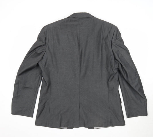 BHS Mens Grey Polyester Jacket Suit Jacket Size 42 Regular