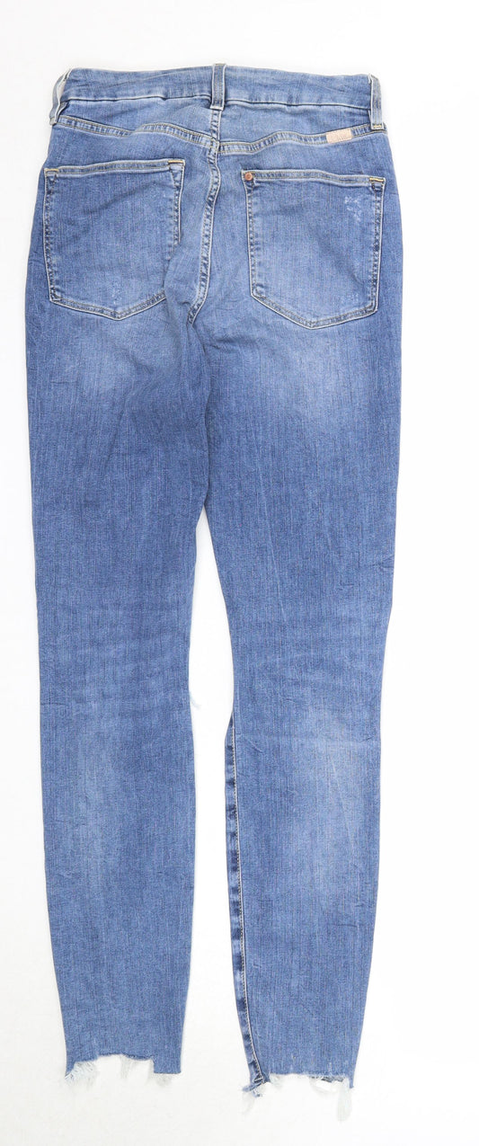 H&M Womens Blue Cotton Skinny Jeans Size 27 in Regular Zip