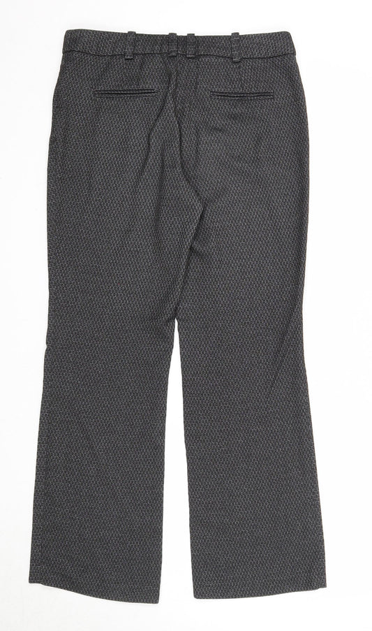 NEXT Womens Black Polyester Trousers Size 10 Regular Zip