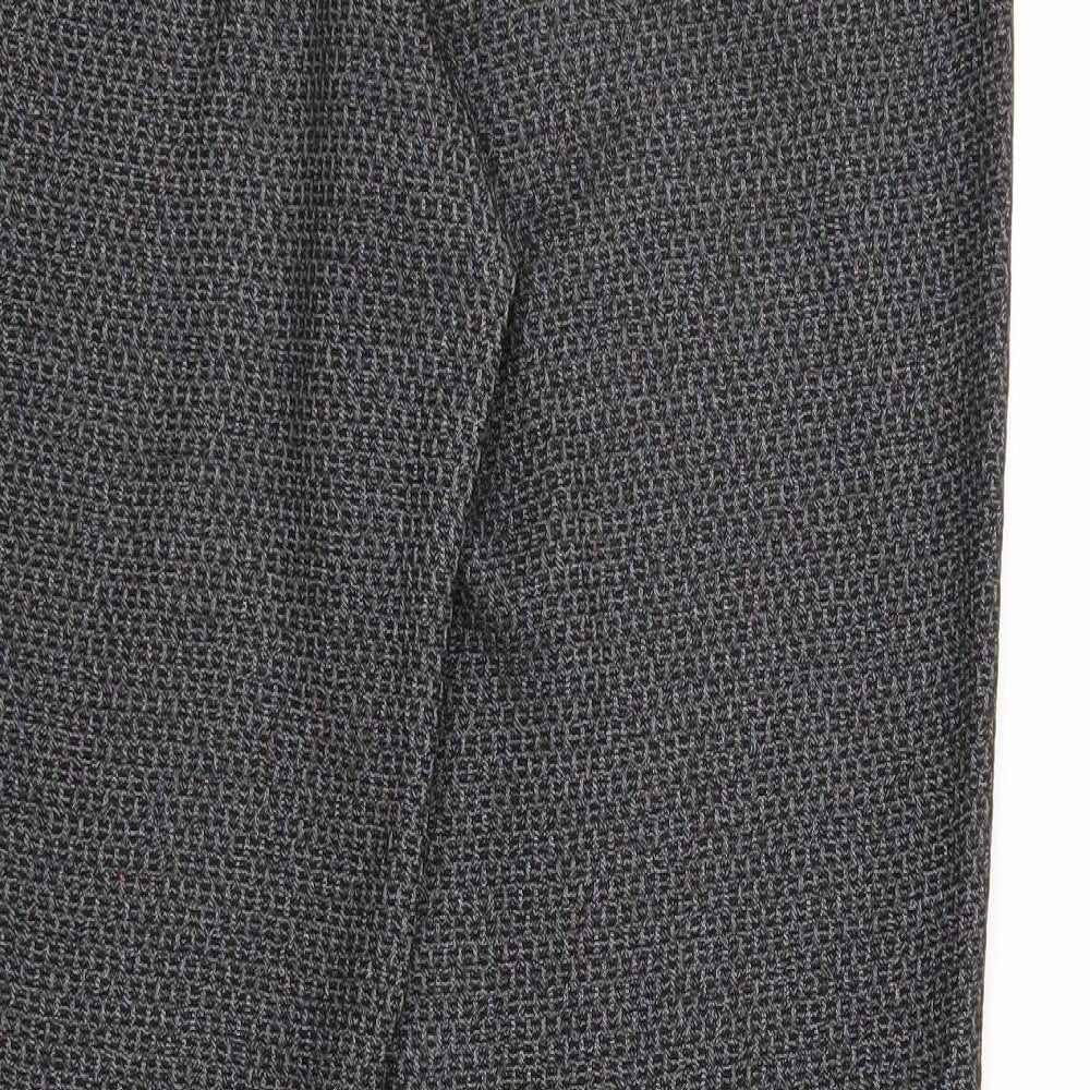 NEXT Womens Black Polyester Trousers Size 10 Regular Zip