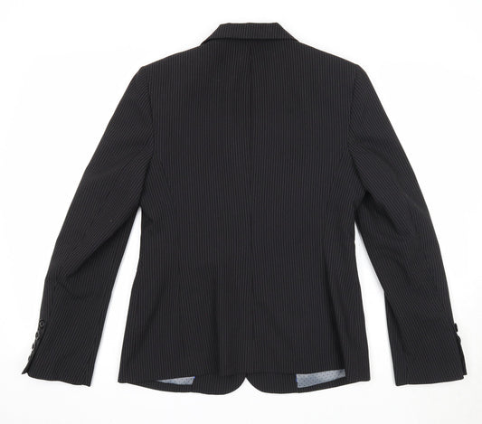 Autonomy Womens Black Striped Polyester Jacket Suit Jacket Size 14