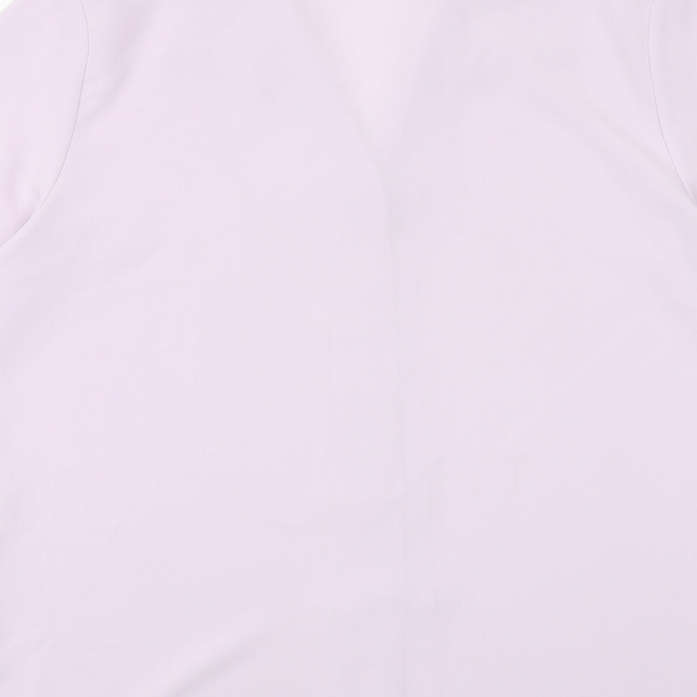 EWM Womens Purple Polyester Basic Button-Up Size 18 Collared - Broderie Anglaise Detail