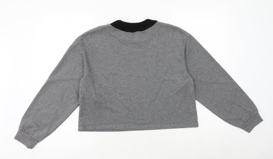 Zara Womens Grey Polyester Pullover Sweatshirt Size S Pullover