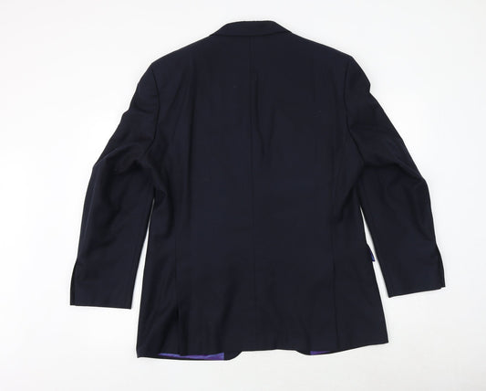 hasp Mens Blue Polyester Jacket Suit Jacket Size 42 Regular