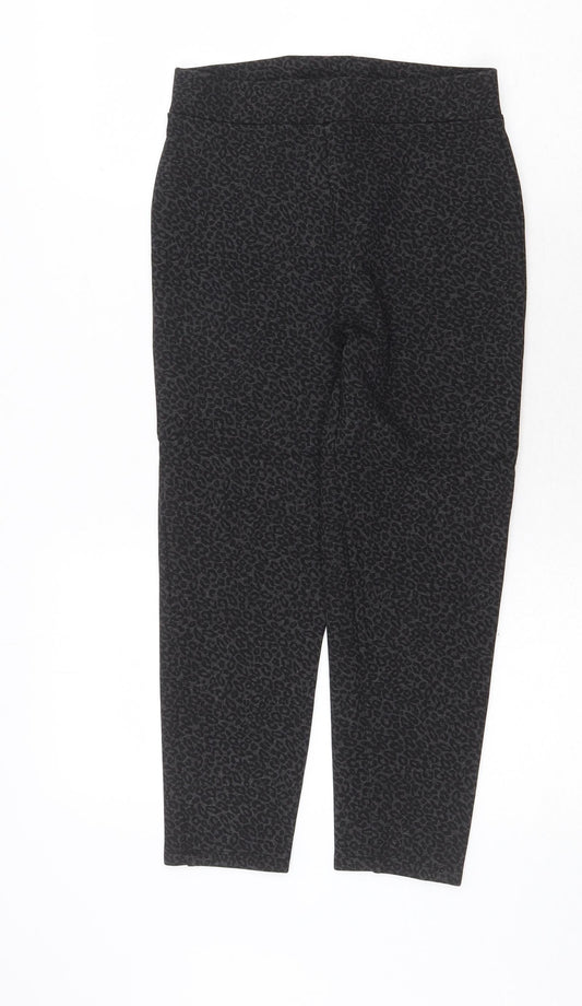 Marks and Spencer Womens Grey Animal Print Viscose Carrot Leggings Size 8 - Leopard Pattern