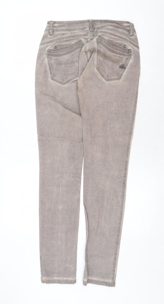 Buena Vista Womens Grey Cotton Skinny Jeans Size XS Regular Zip