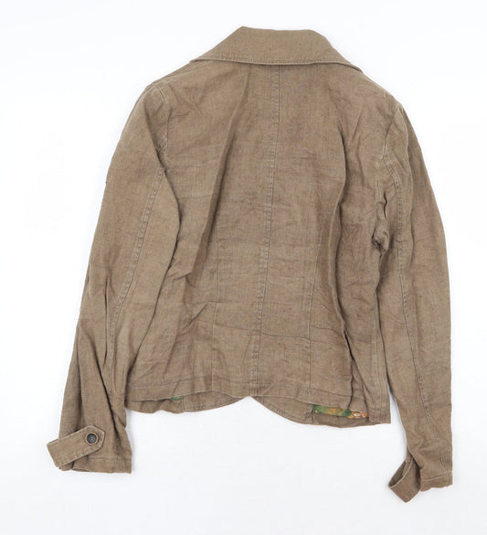 Marks and Spencer Womens Brown Jacket Blazer Size 12 Button