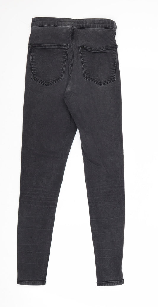 Topshop Womens Grey Cotton Skinny Jeans Size 28 Regular Zip