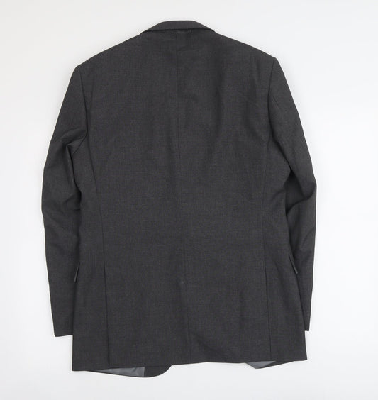 Marks and Spencer Mens Grey Polyester Jacket Suit Jacket Size 38 Regular