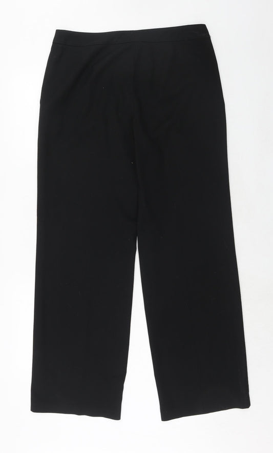 NEXT Womens Black Polyester Dress Pants Trousers Size 12 Regular Hook & Eye