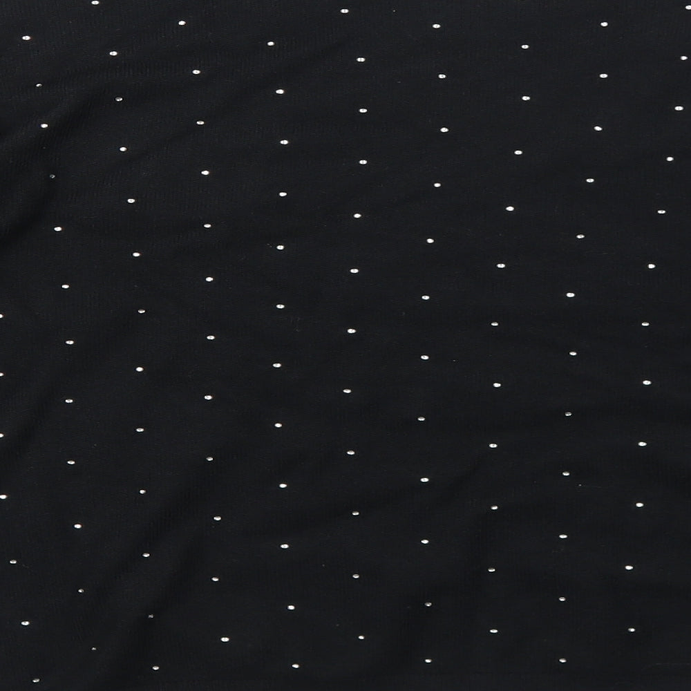 Marks and Spencer Womens Black Round Neck Polka Dot Acrylic Pullover Jumper Size M