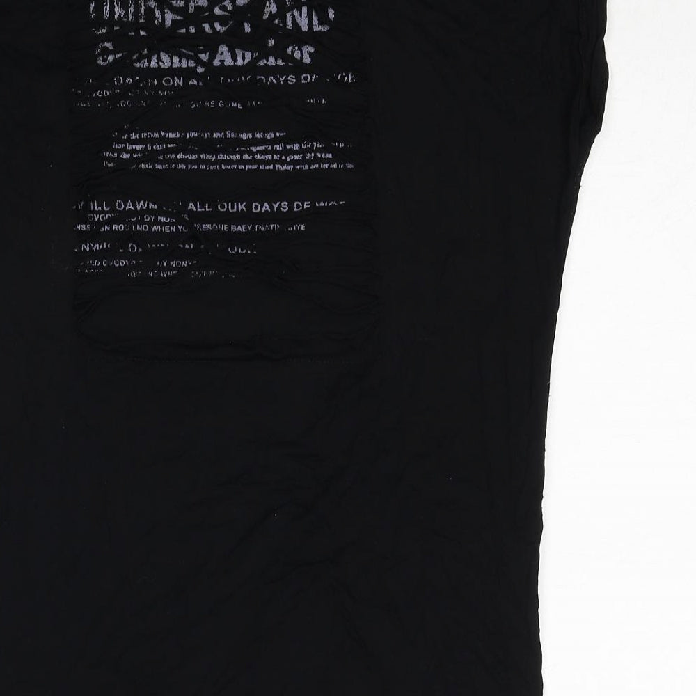 Smiton Womens Black Viscose Basic T-Shirt Size S Round Neck - London Girls, Size S/M