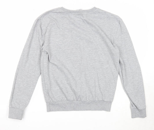 Disney Womens Grey Polyester Pullover Sweatshirt Size 10 Pullover - Minnie & Mickey Mouse