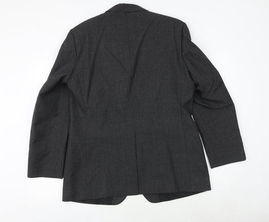 St Michael Mens Grey Polyester Jacket Suit Jacket Size 42 Regular