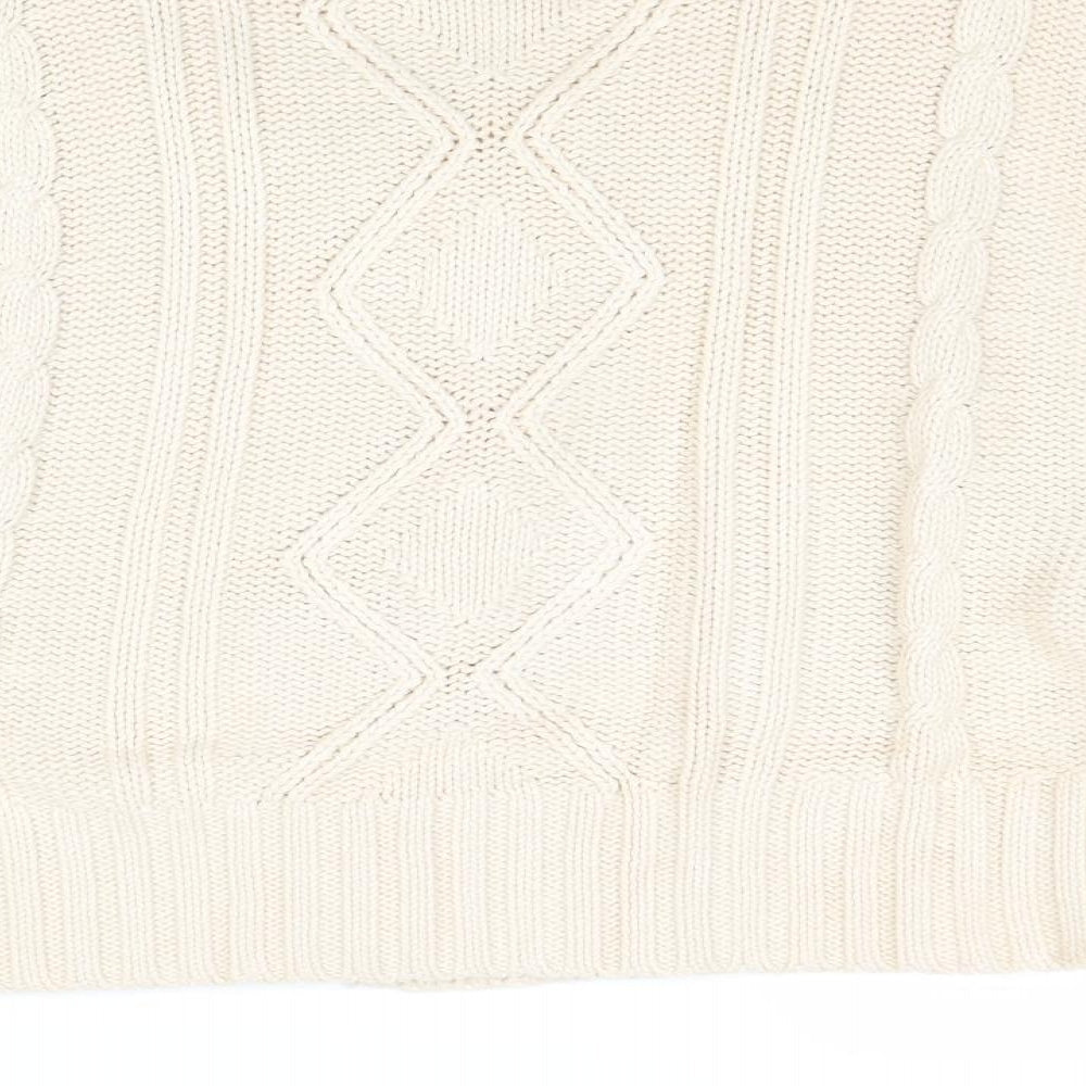 Marks and Spencer Womens Beige Square Neck Acetate Pullover Jumper Size 12