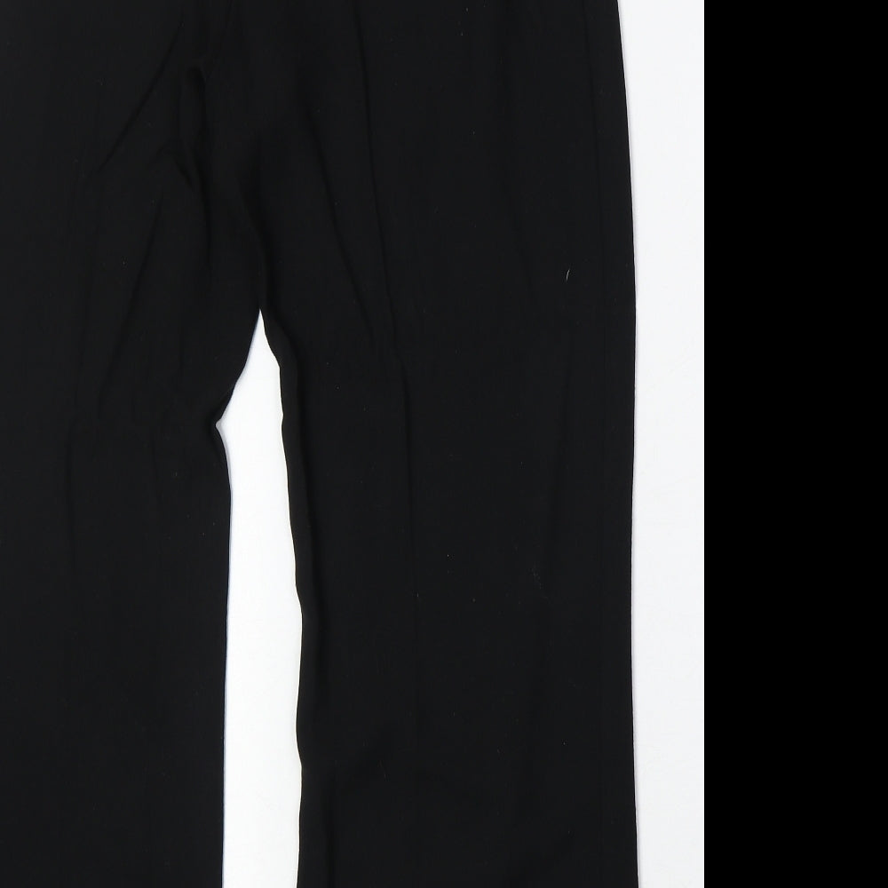 Marks and Spencer Womens Black Polyester Trousers Size 14 Regular Zip