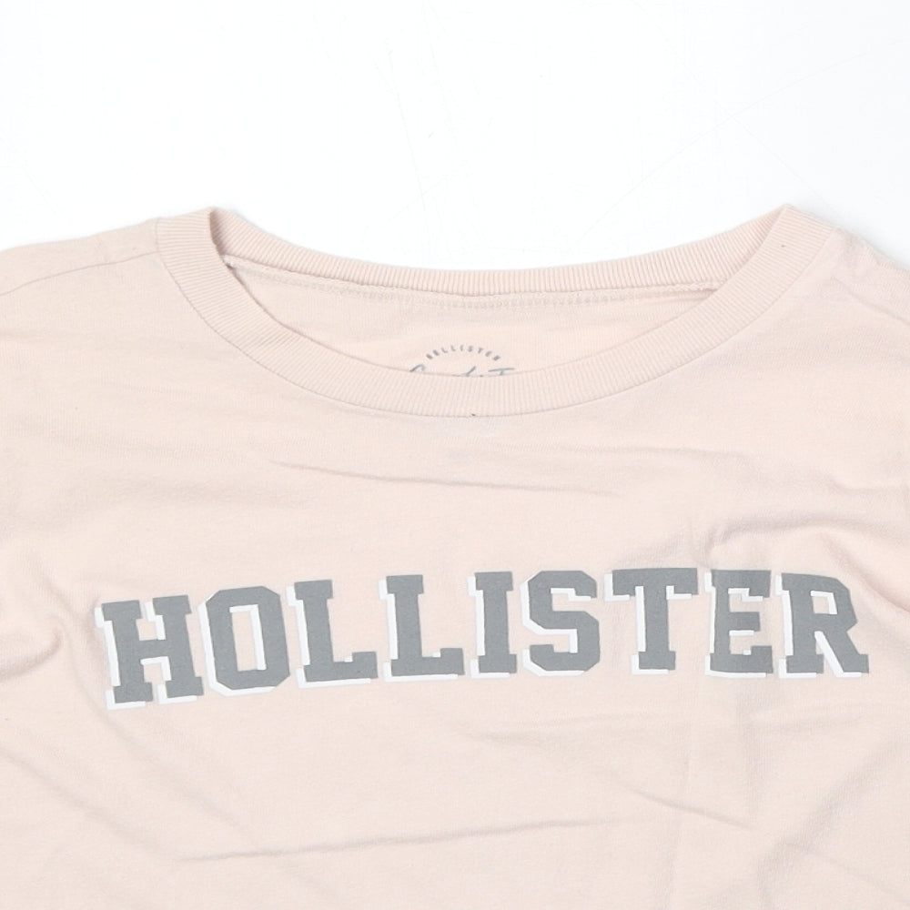 Hollister Womens Pink 100% Cotton Basic T-Shirt Size XS Round Neck
