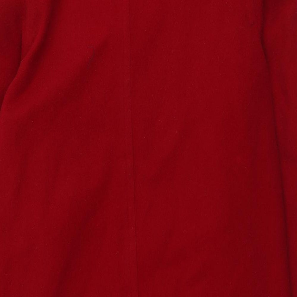 Astraka Womens Red Pea Coat Coat Size 10 Button