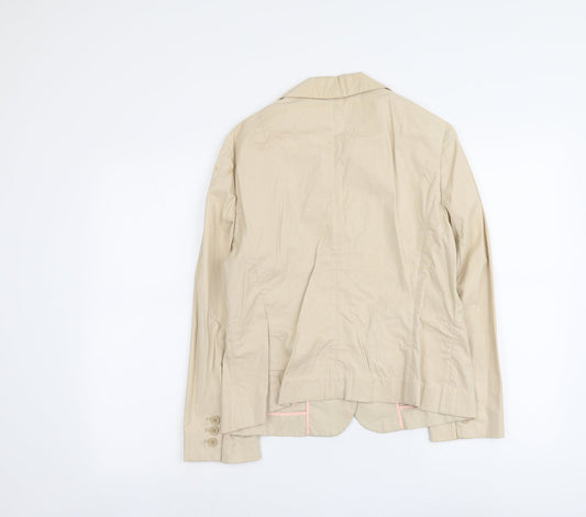 Gap Womens Beige Striped Cotton Jacket Blazer Size S