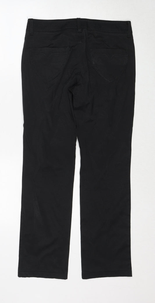 Marefa Womens Black Polyester Trousers Size 28 in Regular Zip