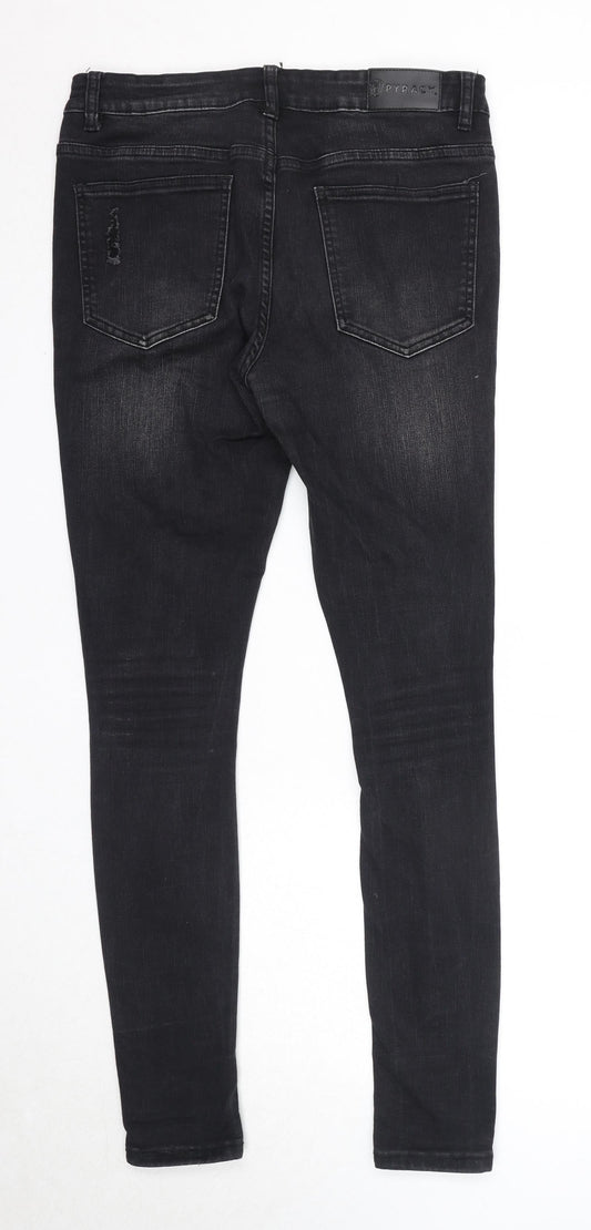 Pyracy Womens Black Cotton Skinny Jeans Size 32 in Regular Zip