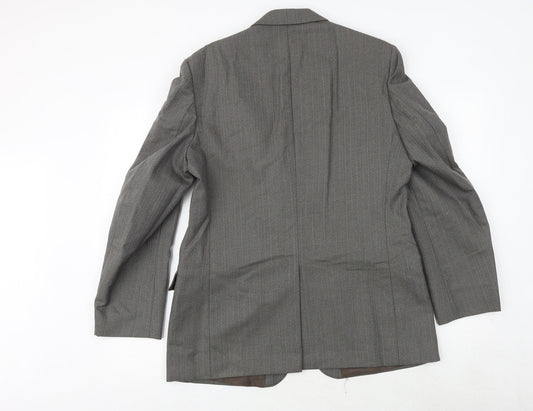 GREENWOODS Mens Grey Wool Jacket Suit Jacket Size 42 Regular