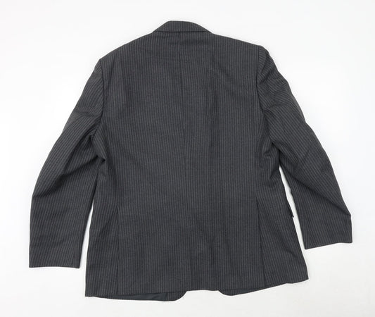 Canada Mens Grey Striped Wool Jacket Suit Jacket Size 44 Regular