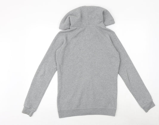 Jack Wills Womens Grey Cotton Full Zip Hoodie Size 6 Zip