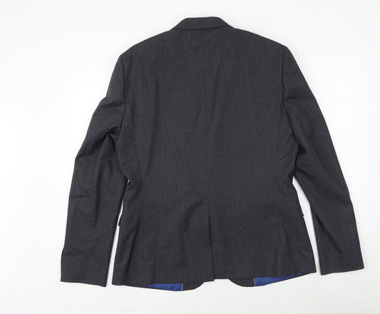 Marks and Spencer Mens Grey Polyester Jacket Blazer Size 42 Regular