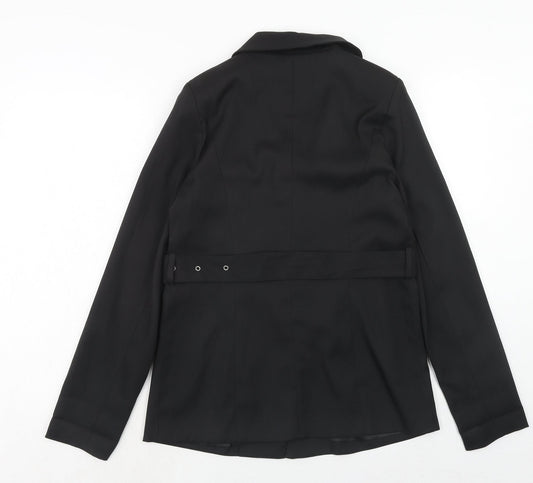 PRETTYLITTLETHING Womens Black Polyester Jacket Blazer Size 8