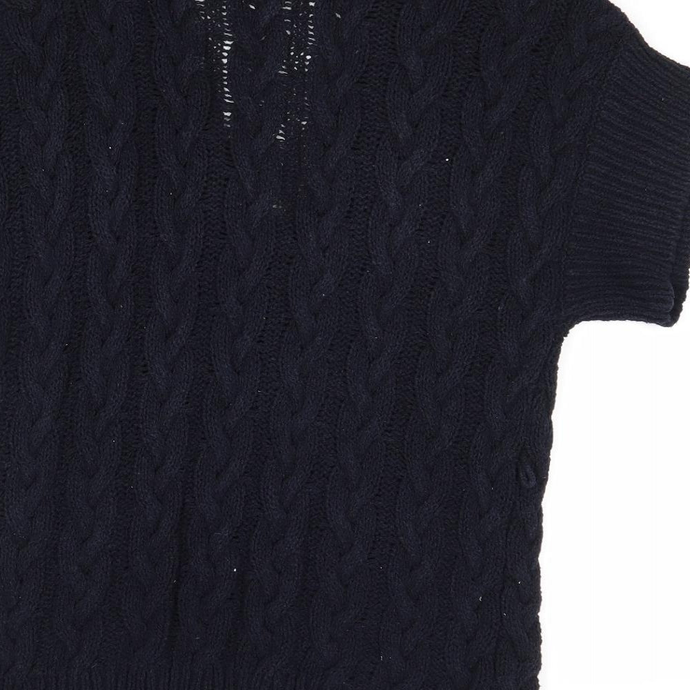 Marks and Spencer Womens Blue V-Neck Cotton Pullover Jumper Size 10