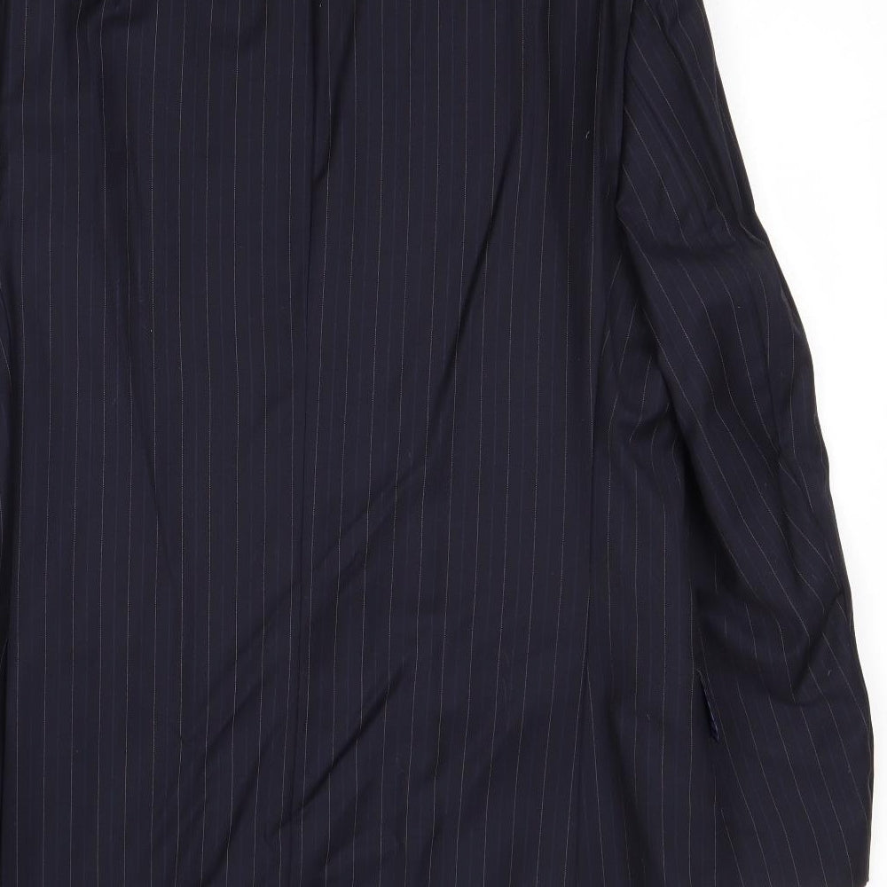 Marks and Spencer Mens Blue Striped Wool Jacket Suit Jacket Size 42 Regular