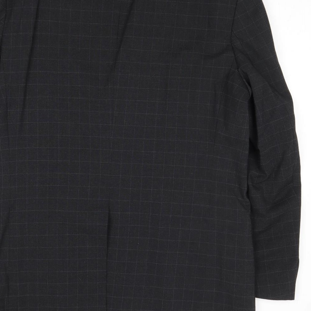 Marks and Spencer Mens Grey Striped Polyacrylate Fibre Jacket Suit Jacket Size 40 Regular