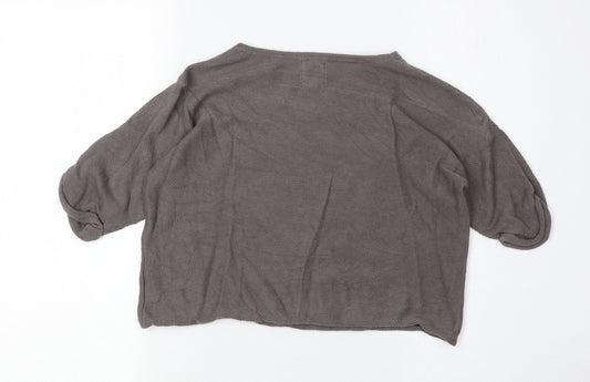Knit Planet Girls Brown Round Neck 100% Cotton Pullover Jumper Size 9-10 Years Pullover