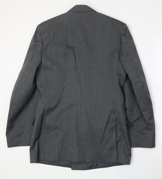 Dunn & Co Mens Grey Striped Wool Jacket Suit Jacket Size 40 Regular