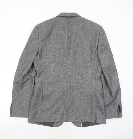 French Connection Mens Grey Wool Jacket Suit Jacket Size 40 Regular