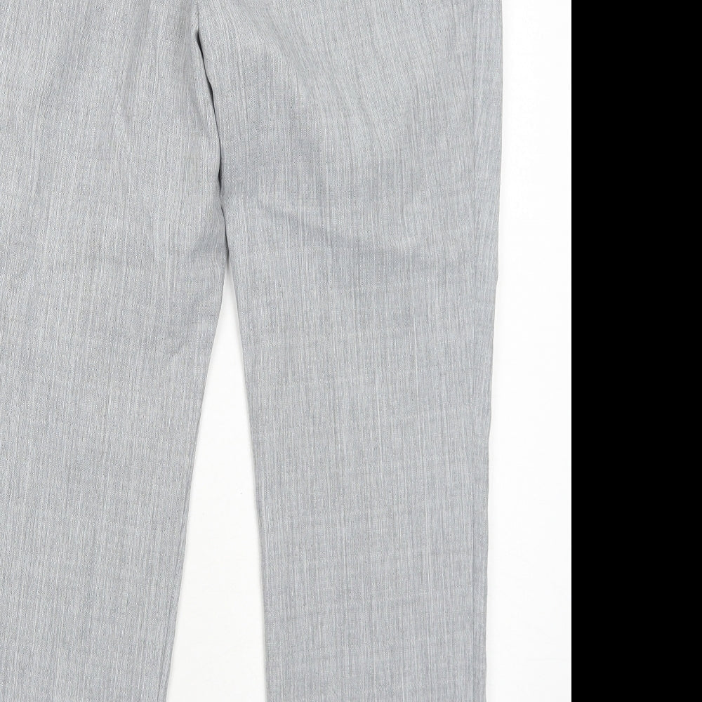 Marks and Spencer Womens Grey Polyester Trousers Size 12 Regular