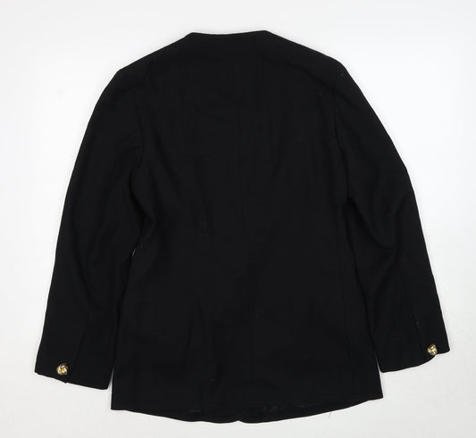 Made in U.K. Womens Black Jacket Blazer Size 12 Button