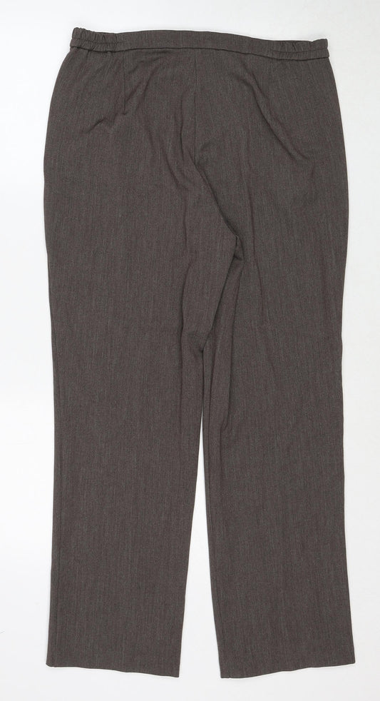 Marks and Spencer Womens Beige Polyester Trousers Size 12 Regular Zip