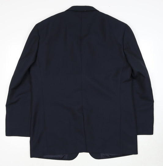 GreenWoods Mens Blue Polyester Jacket Suit Jacket Size 44 Regular