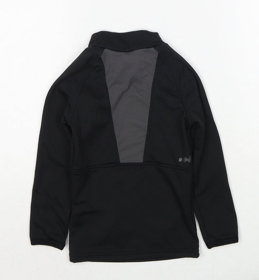 DECATHLON Boys Black Polyester Pullover T-Shirt Size 4 Years Mock Neck Pullover