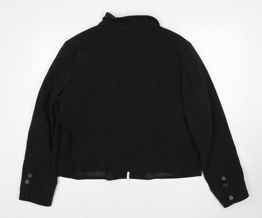 La Strada Womens Black Jacket Size 16 Zip